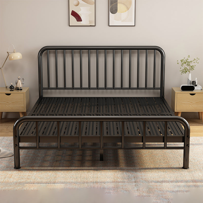 Glam Metal with Headboard Rectangular Slat Solid Color Slat Bed