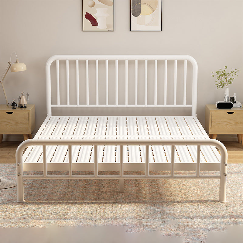 Glam Metal with Headboard Rectangular Slat Solid Color Slat Bed