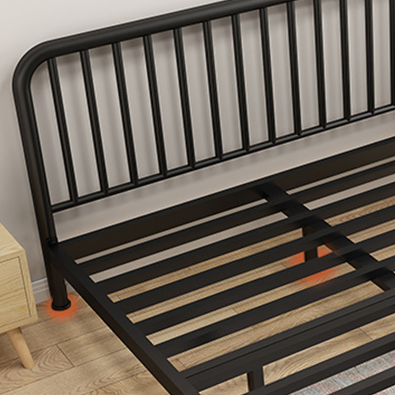 Glam Metal with Headboard Rectangular Slat Solid Color Slat Bed