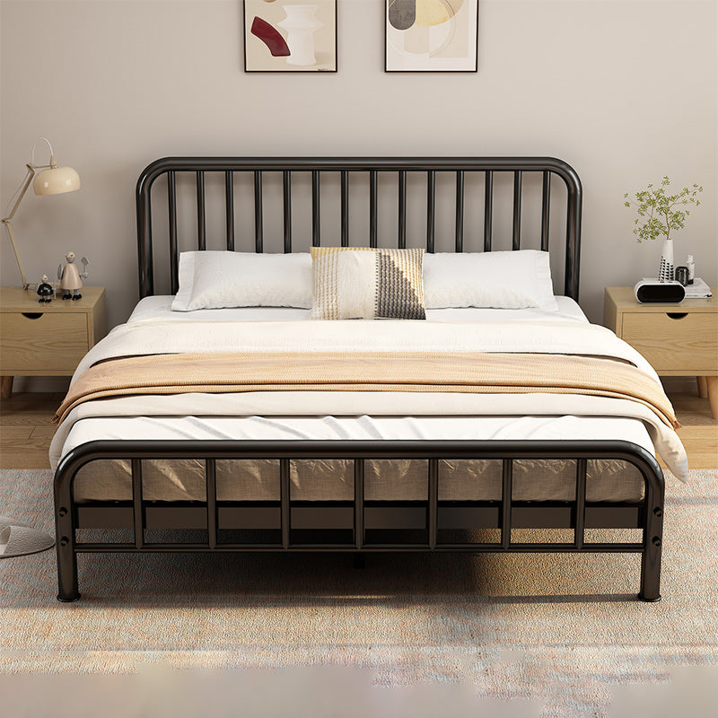 Glam Metal with Headboard Rectangular Slat Solid Color Slat Bed