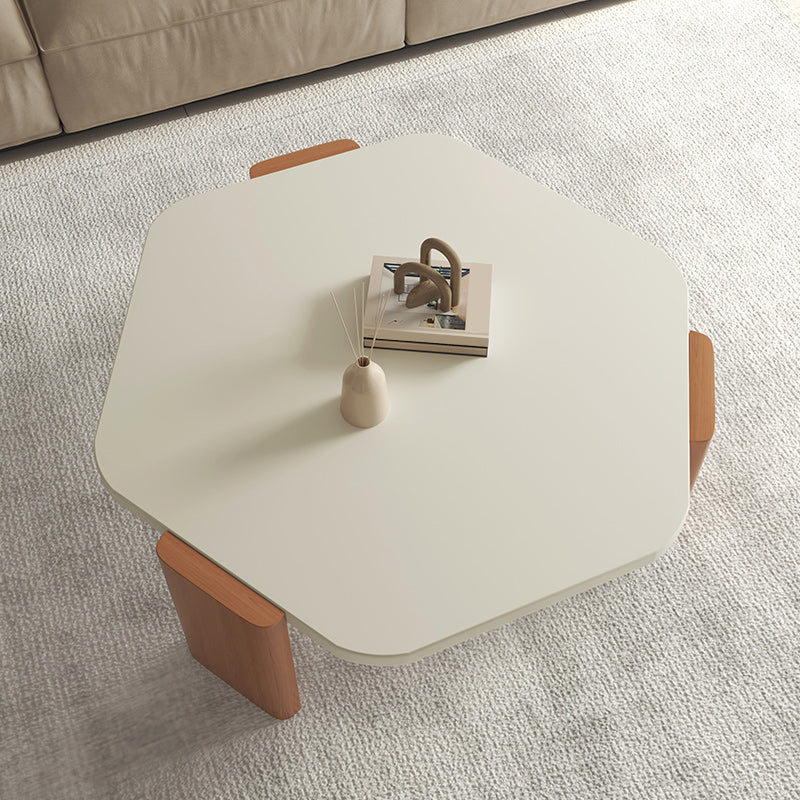 No Distressing Modern Coffee Table Set Beech Coffee Table with 3 Legs