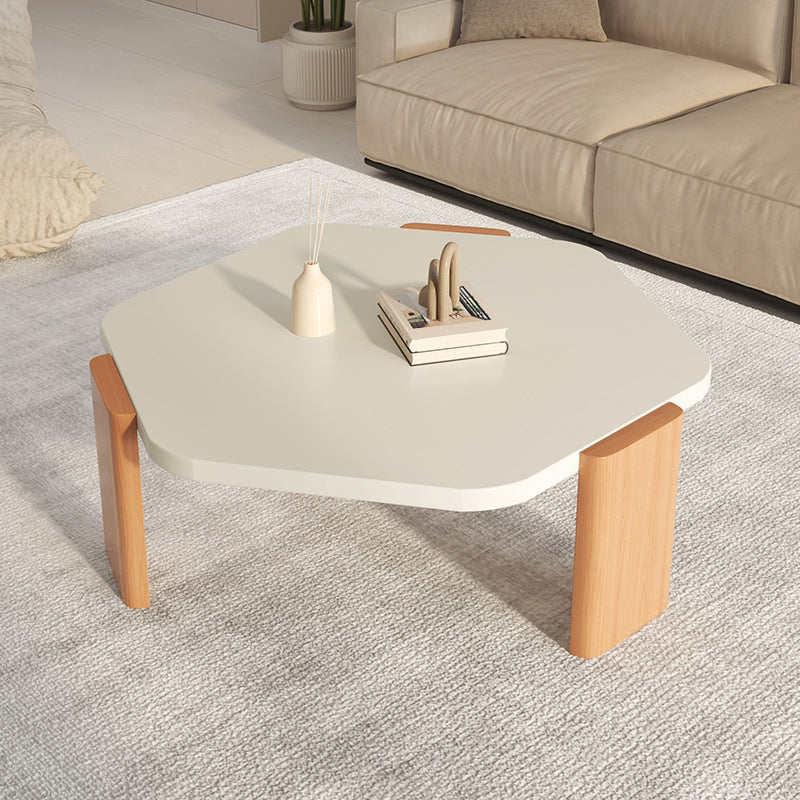 No Distressing Modern Coffee Table Set Beech Coffee Table with 3 Legs