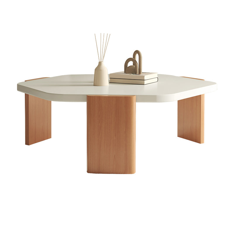 No Distressing Modern Coffee Table Set Beech Coffee Table with 3 Legs