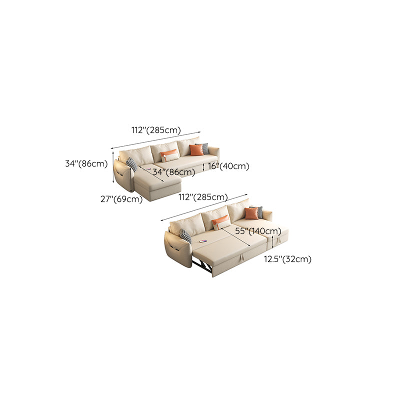 35.43" Square Arm Sleeper Modern Styled Sleeper Sofa Bed with Storage