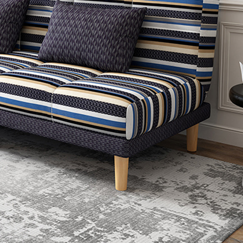 Scandinavian Foldable Futon Sofa Bed Bonded Leather Convertible Sofas