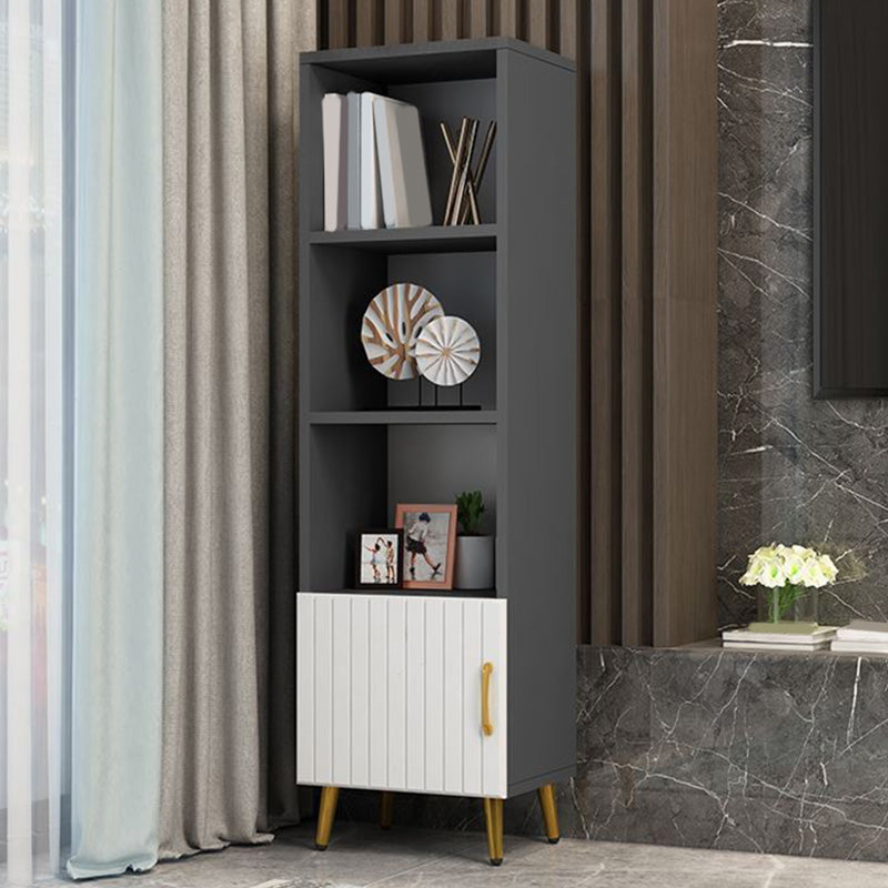 15.7" W Modern Glass Paned Cabinet Shelves Included Side Cabinet with 2 Doors