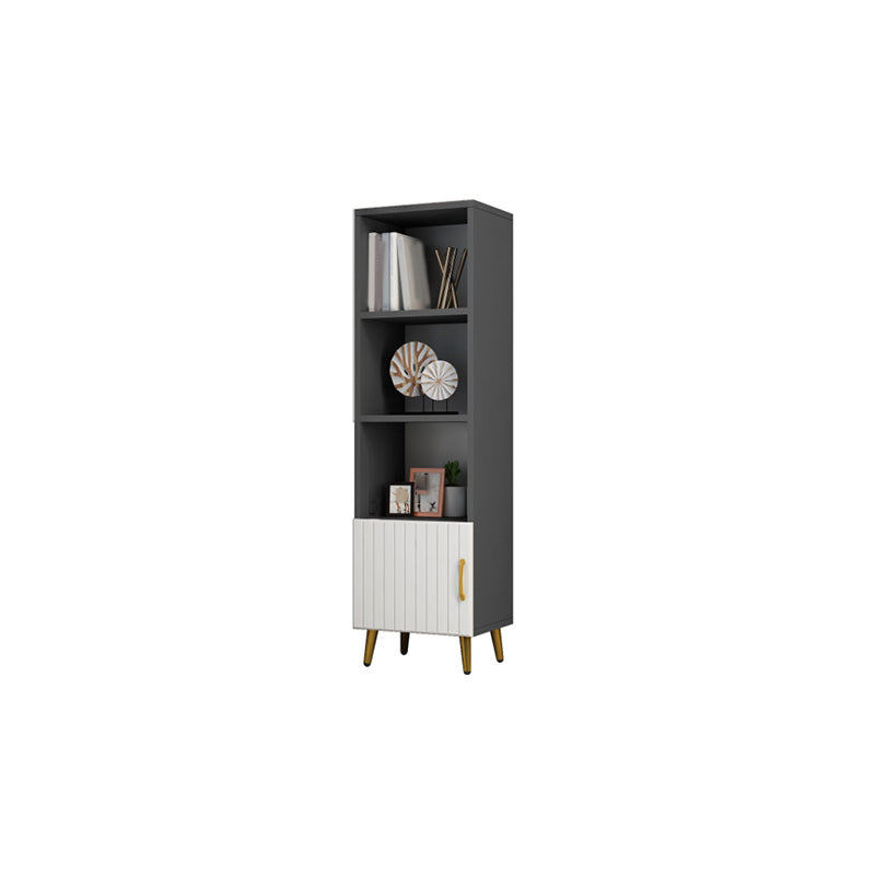 15.7" W Modern Glass Paned Cabinet Shelves Included Side Cabinet with 2 Doors