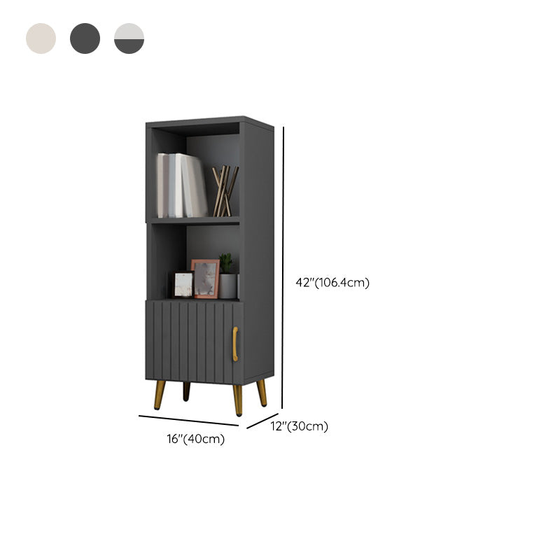 15.7" W Modern Glass Paned Cabinet Shelves Included Side Cabinet with 2 Doors