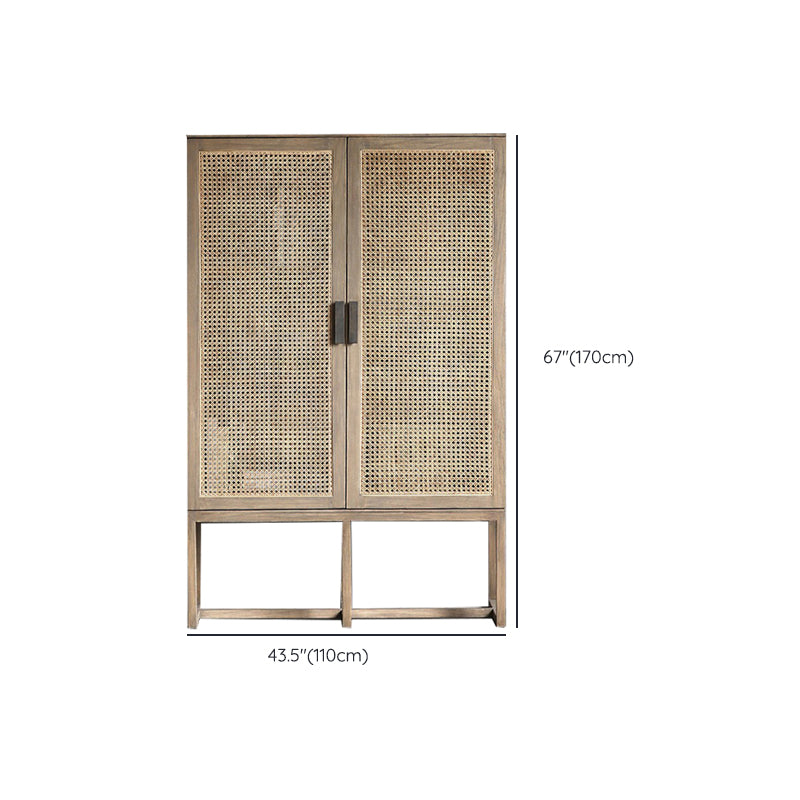 Rectangle Storage Cabinet Solid Wood Bar Pulls Cabinet with Doors