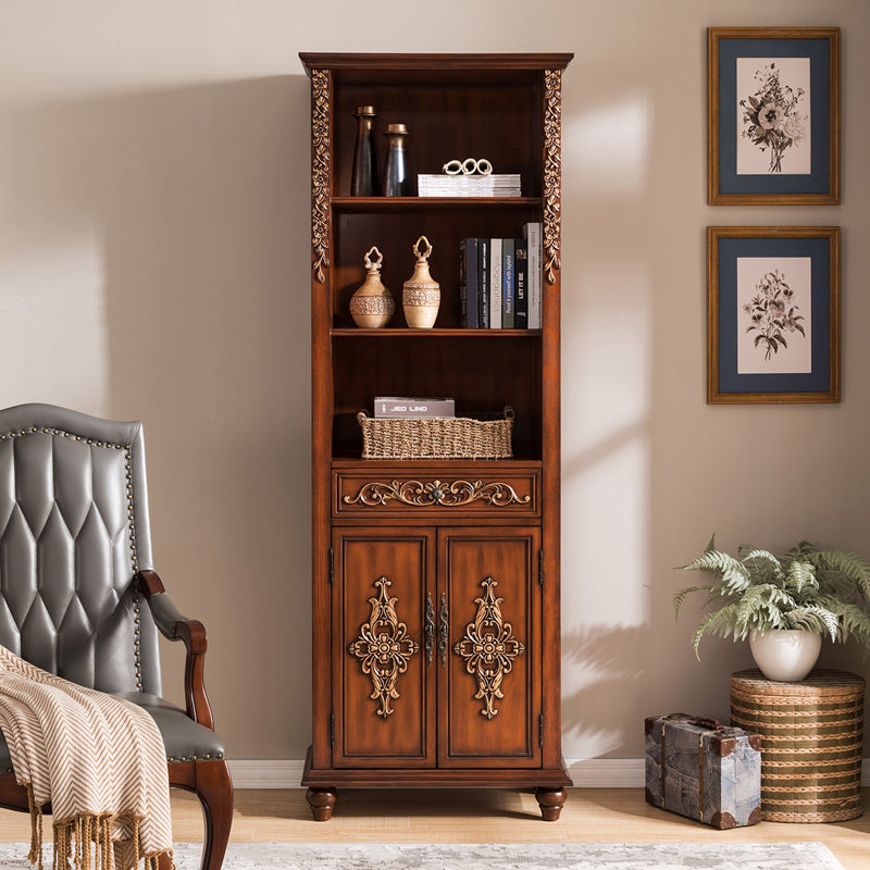 Rectangle Standard Storage Cabinet Solid Wood Cabinet with Drawer