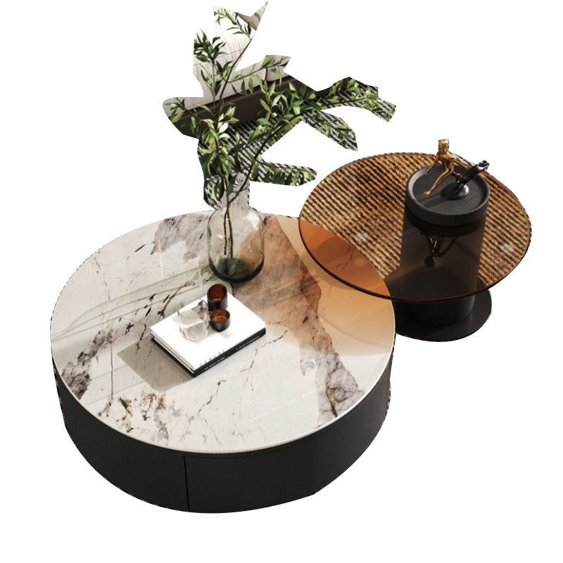 Glass Modern Round Side Table Bedroom No Distressing End Table