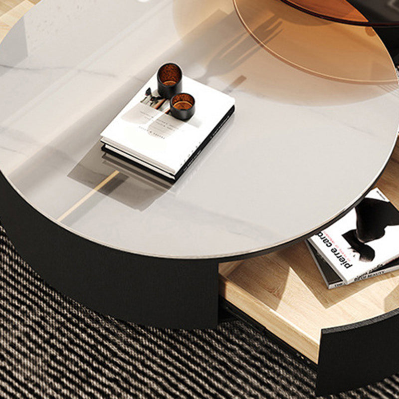 Glass Modern Round Side Table Bedroom No Distressing End Table