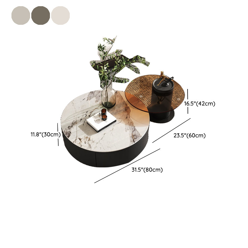 Glass Modern Round Side Table Bedroom No Distressing End Table