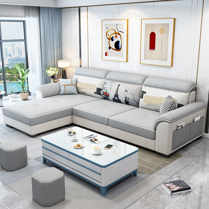 57" Wide Scandinavian Sectional Sofa Reversible Leather Sectional