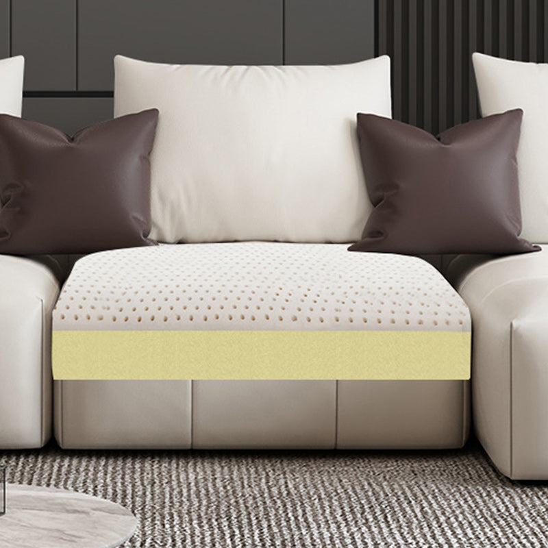 26"H Scandinavian Sectional Sofa Cream Leather Stain-Resistant Sectional