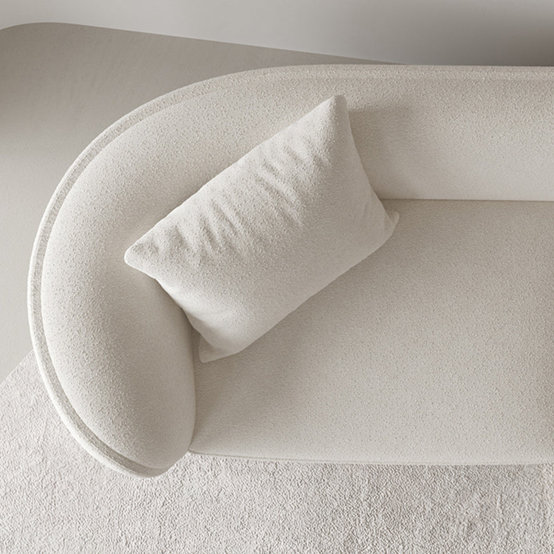 35" Wide Scandinavian Sectional Sofa Fabric Cream Sectional with Bostol Pillows