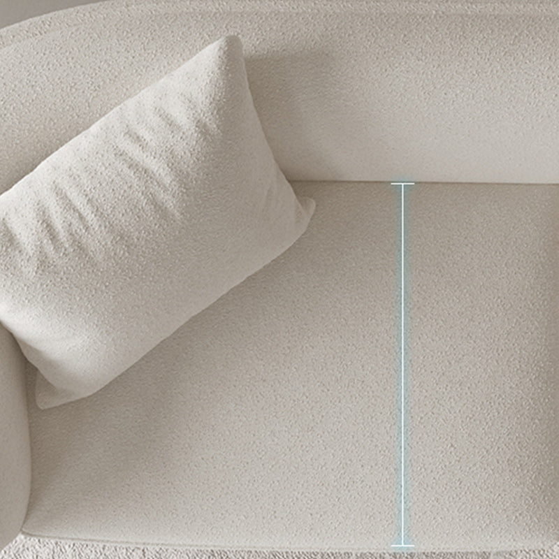 35" Wide Scandinavian Sectional Sofa Fabric Cream Sectional with Bostol Pillows