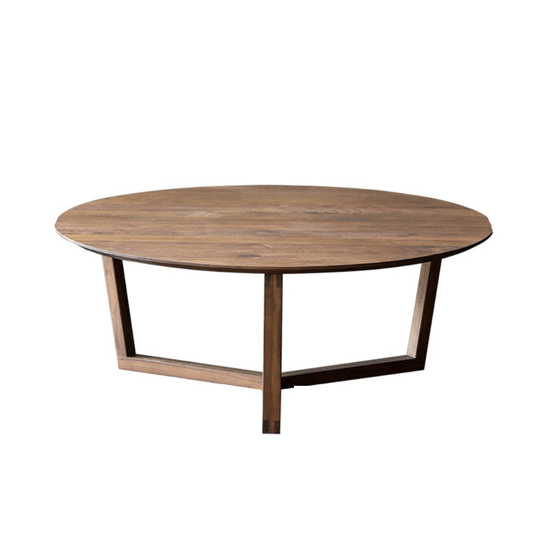 Cross Legs Coffee Table Brone Solid Wood Round Coffee Tables
