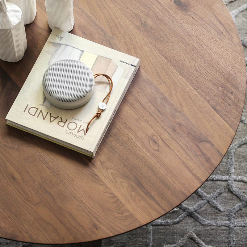 Cross Legs Coffee Table Brone Solid Wood Round Coffee Tables