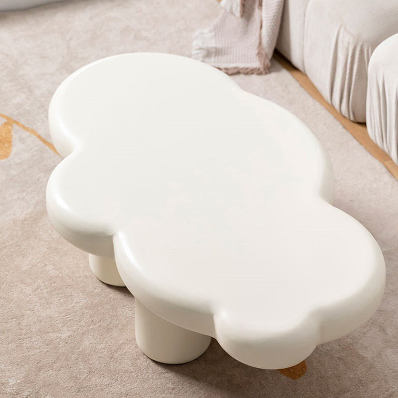 White Wooden Coffee Table 4 Legs Coffee Cocktail Table for Living Room