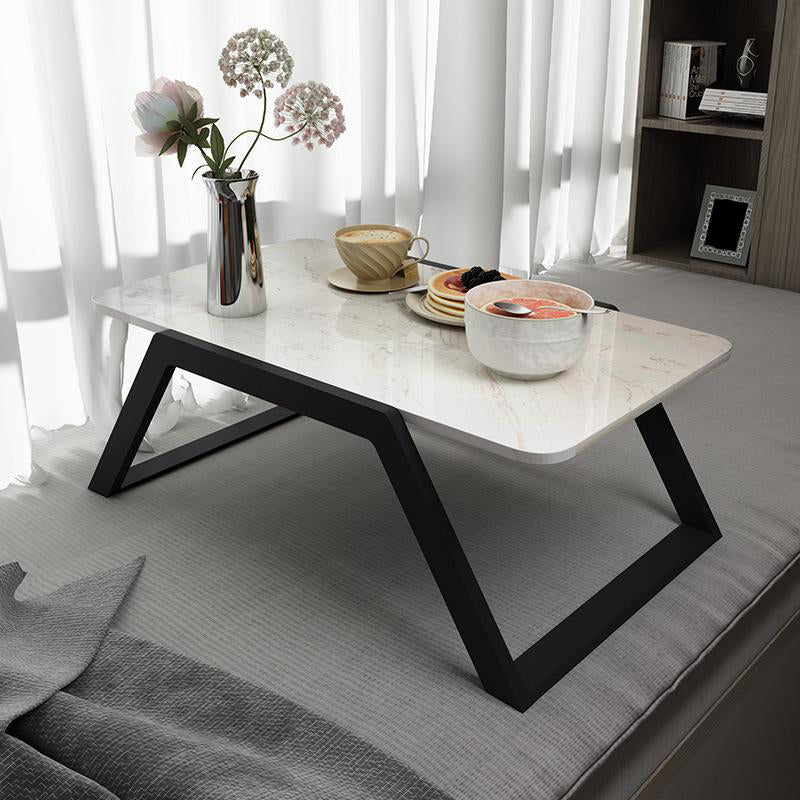 Sled Coffee Table Marble Top Coffee Cocktail Table for Living Room