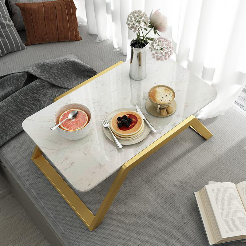 Sled Coffee Table Marble Top Coffee Cocktail Table for Living Room