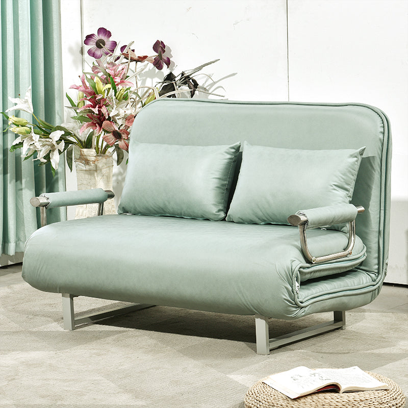 Scandinavian Foldable Futon Sleeper Sofa Round Arms Convertible Sofas