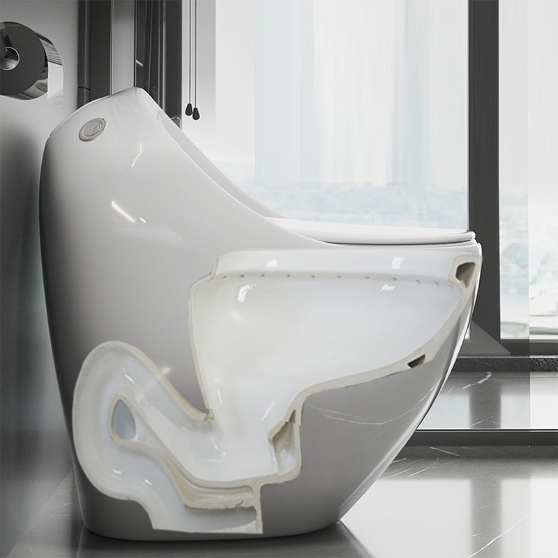 Modern Flush Toilet All-In-One Floor Mounted Porcelain Siphon Jet Toilet Bow