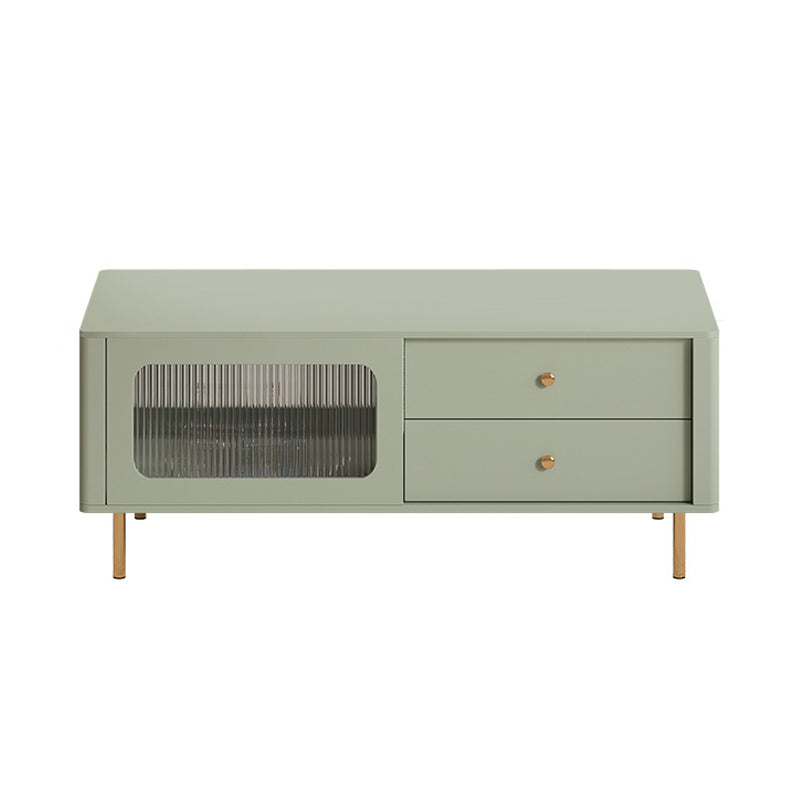 Glam Coffee Table 4 Legs Single Coffee Table with Storage Drawers