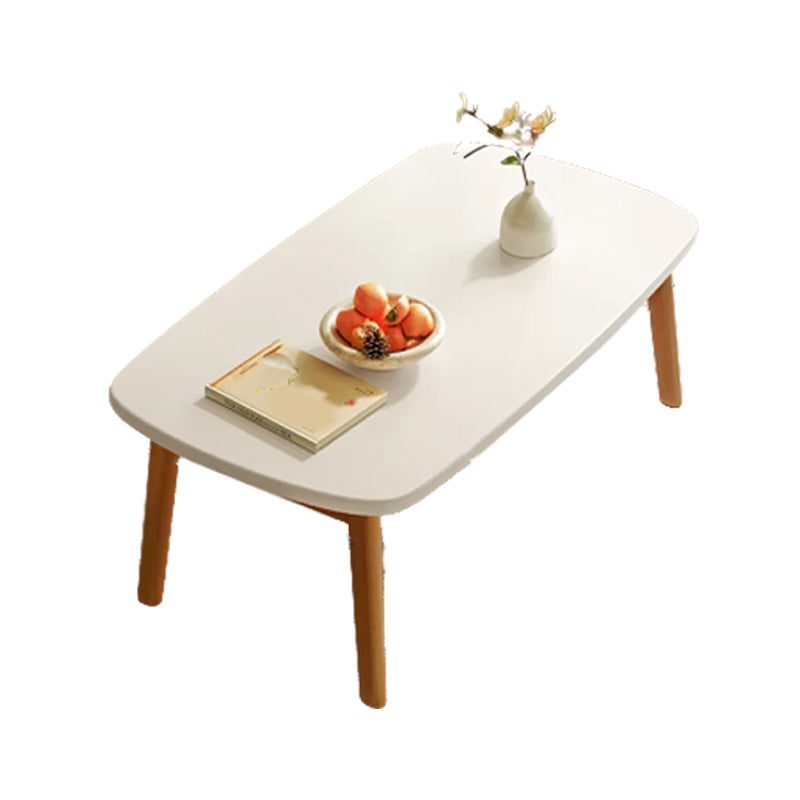 17"H Contemporary Coffee Table Solid Wood Single Cocktail Table