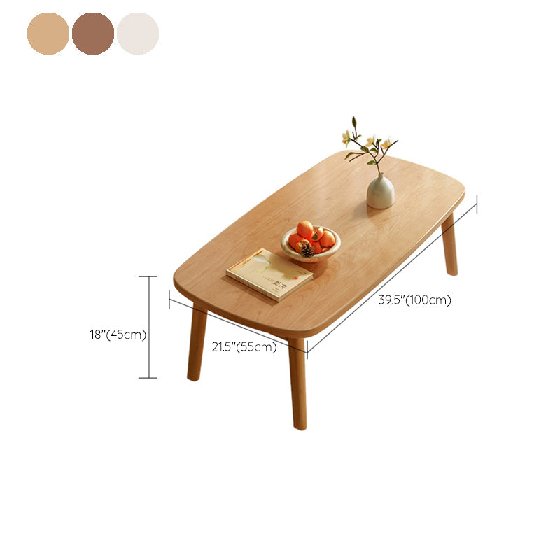 17"H Contemporary Coffee Table Solid Wood Single Cocktail Table