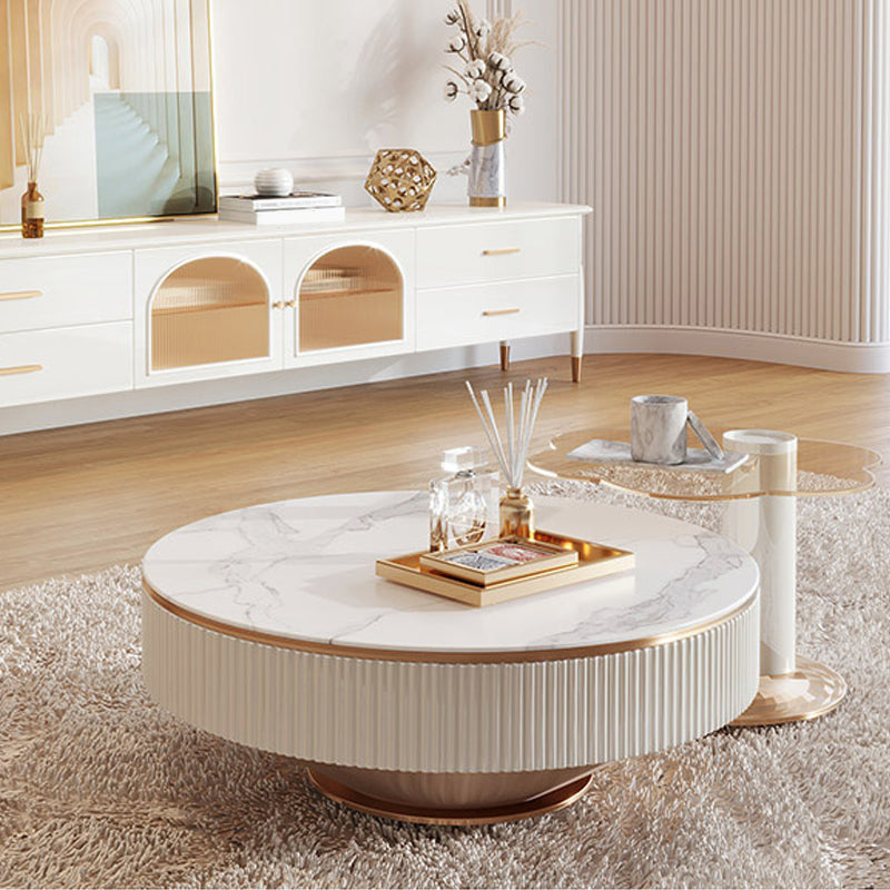 No Distressing Coffee Table Slate Pedestal Glam Coffee Table