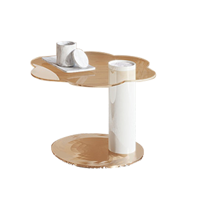 No Distressing Coffee Table Slate Pedestal Glam Coffee Table