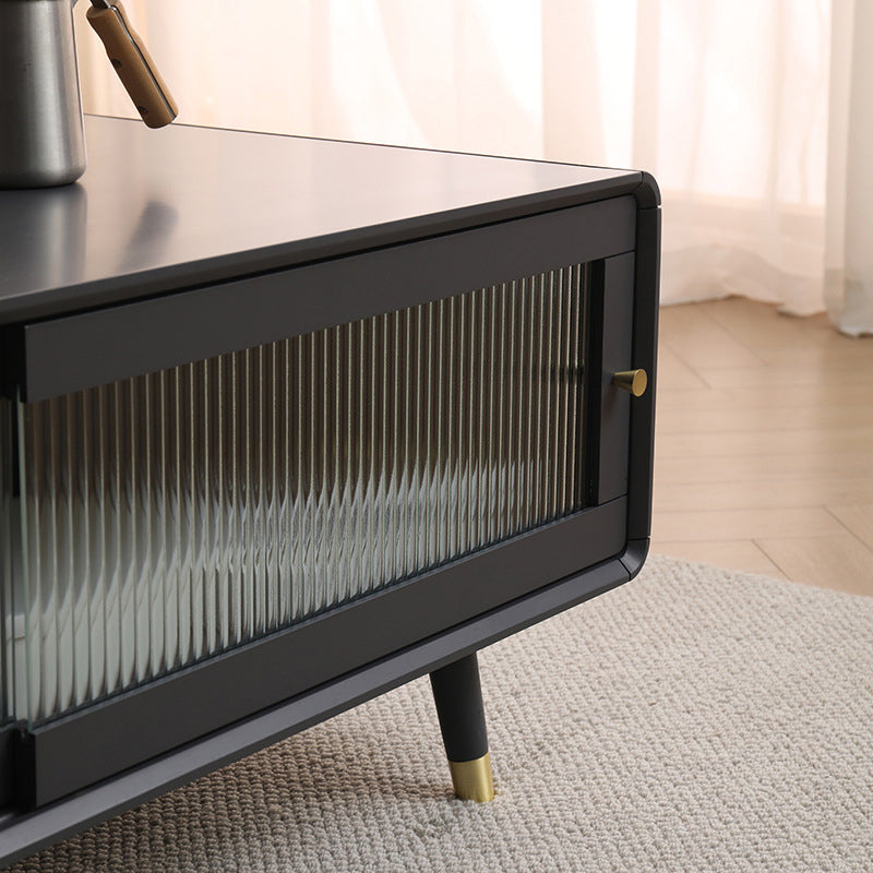 Solid Wood Rectangle Cocktail Table Modern No Distressing Single Coffee Table