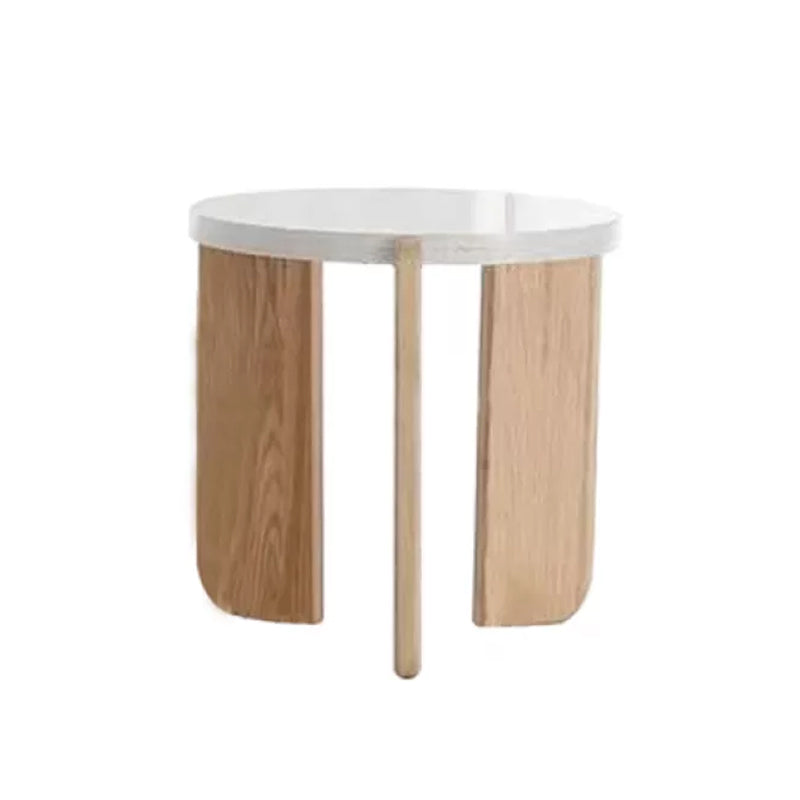 Contemporary Coffee Table 3 Legs Round Stone Coffee Cocktail Table