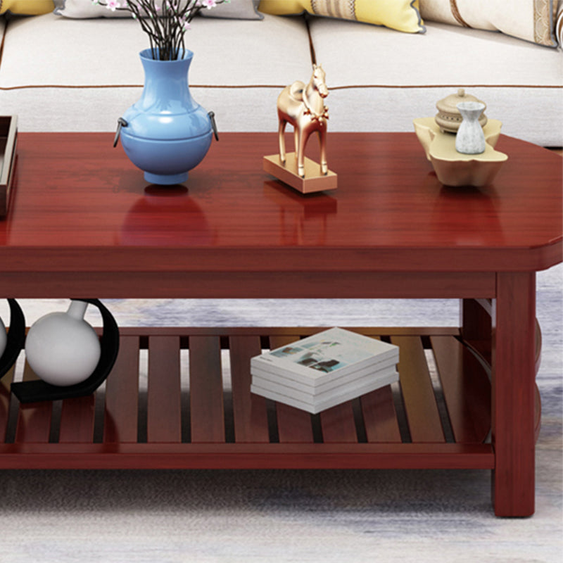 Contemporary Coffee Table Storage Solid Wood Coffee Cocktail Table