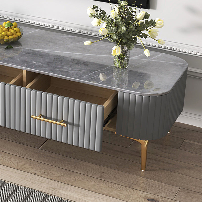 16"H Glam Coffee Table Rectangle 4 Legs Coffee Cocktail Table