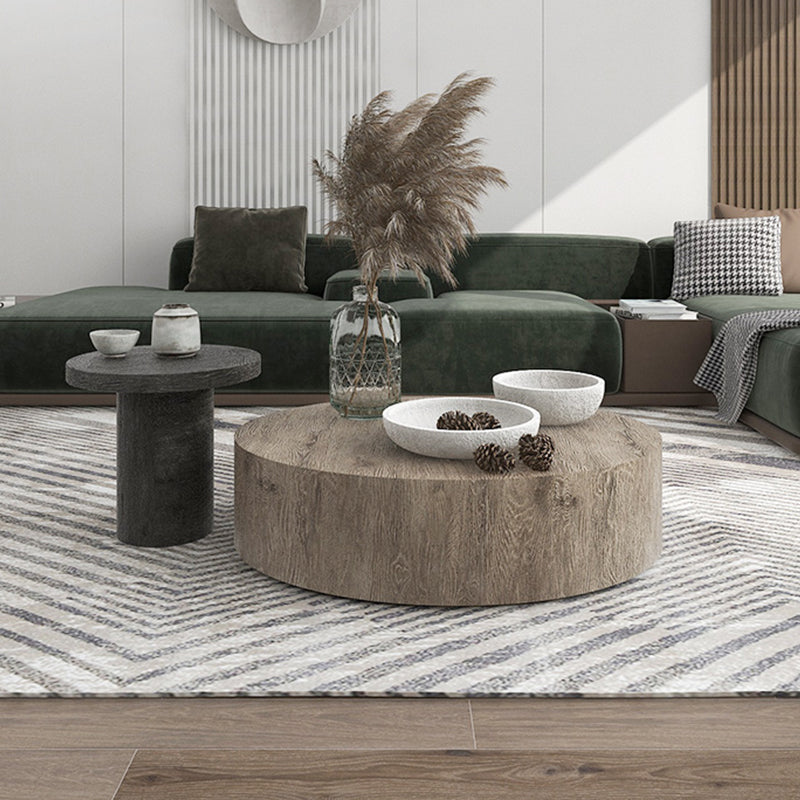 Contemporary Coffee Table Set Wooden Round Coffee Cocktail Table