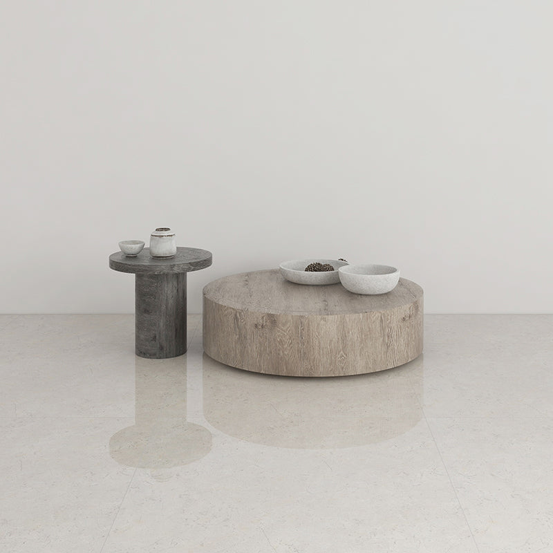 Contemporary Coffee Table Set Wooden Round Coffee Cocktail Table