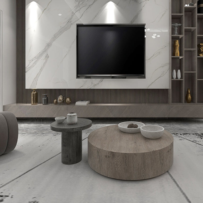 Contemporary Coffee Table Set Wooden Round Coffee Cocktail Table
