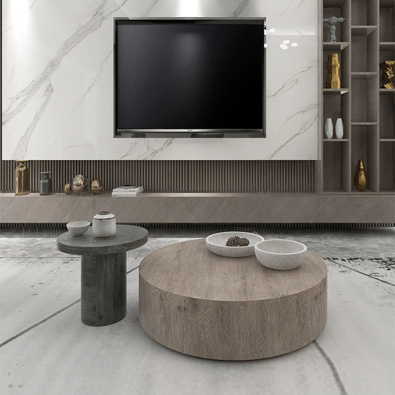 Contemporary Coffee Table Set Wooden Round Coffee Cocktail Table