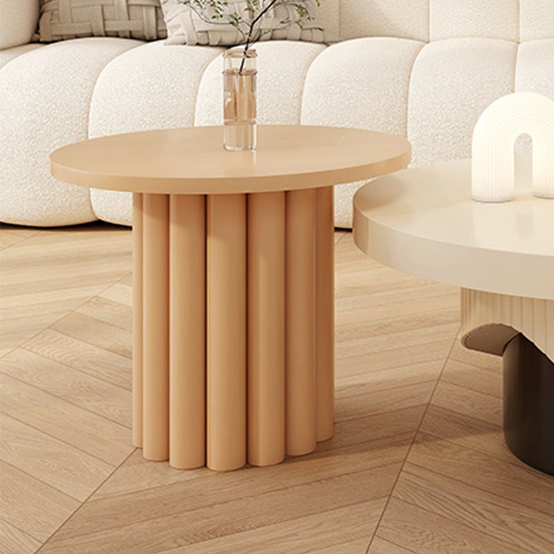 Contemporary Coffee Table Wooden Pedestal Round Coffee Cocktail Table