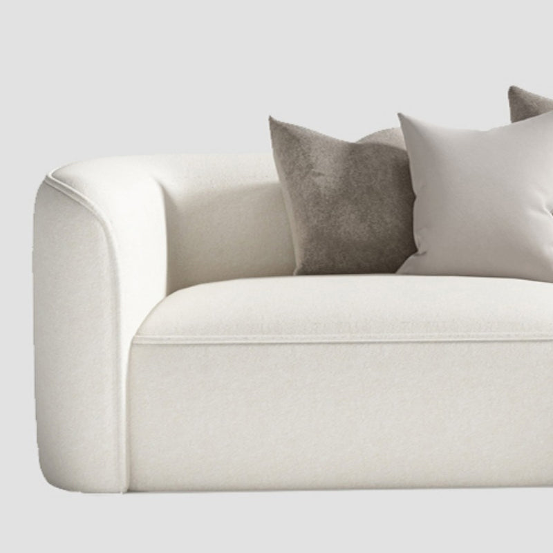 Faux Leather Scandinavian Sectional Sofa Stain-resistant White Sectional