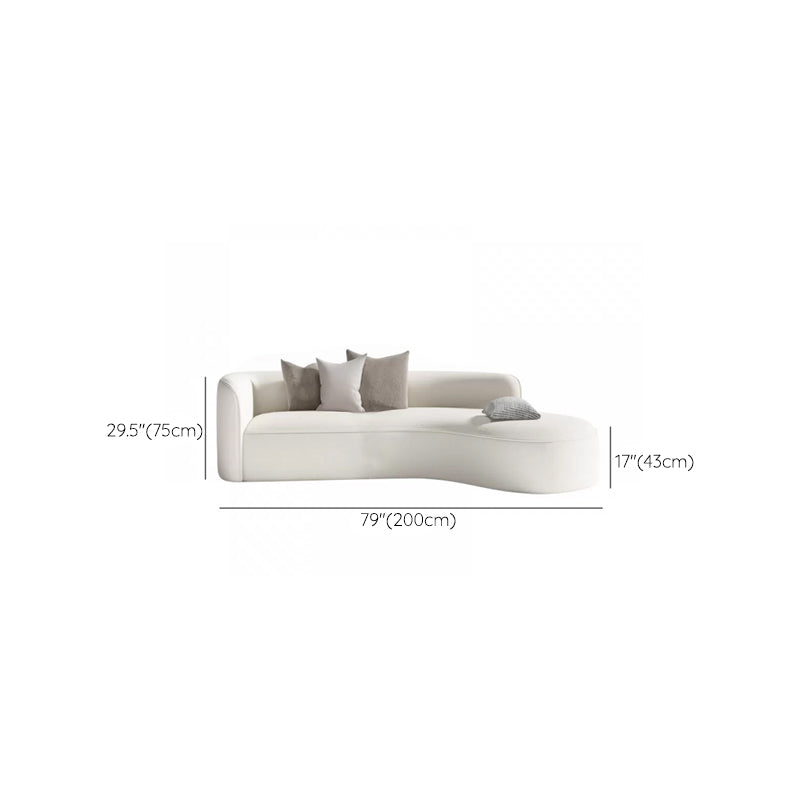 Faux Leather Scandinavian Sectional Sofa Stain-resistant White Sectional