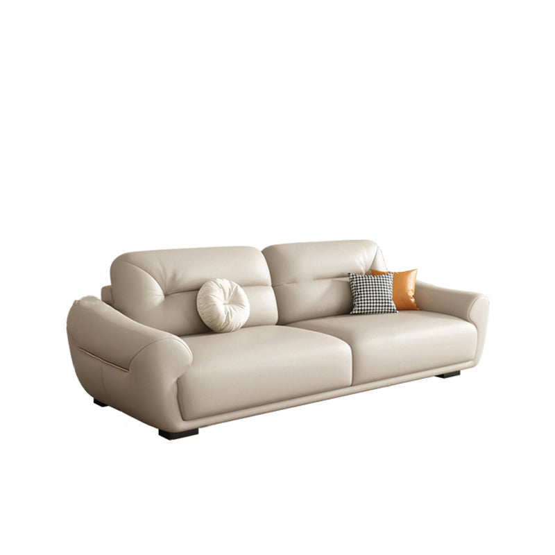 39"W Mid Century Modern Sofa Bed White Cushions Seating with Pillows