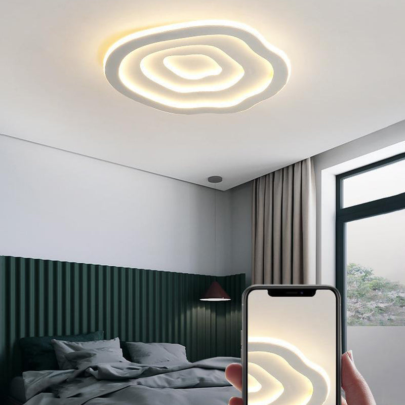 Single Modern White Flush Mount Lighting LED Acrylic Ceiling Light for Bedroom