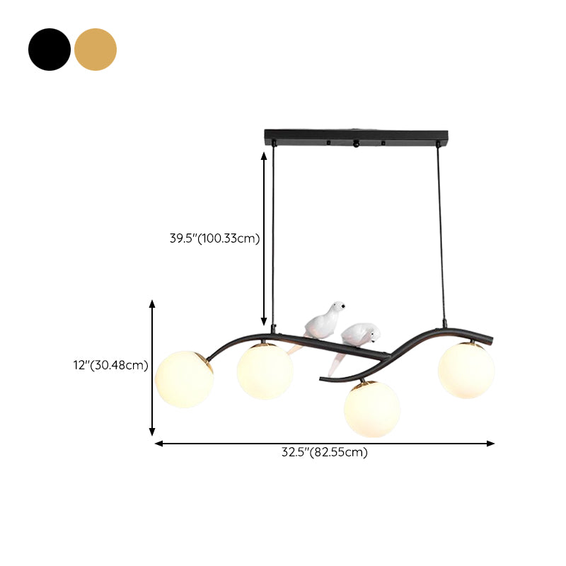 Contemporary Glass Island Lighting Fixture Creative Hanging Light for Dining Room
