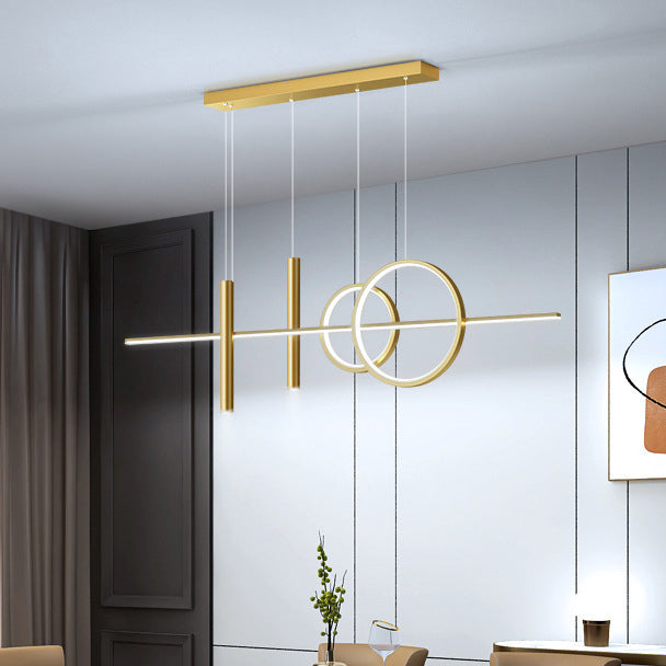5-Light Modernism Golden/Black Island Lighting LED Ceiling Light for Kitchen
