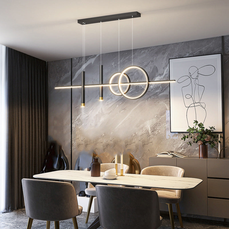 5-Light Modernism Golden/Black Island Lighting LED Ceiling Light for Kitchen