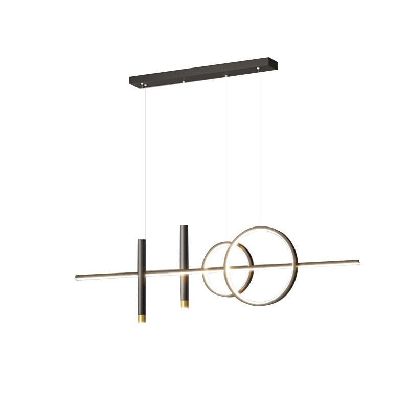 5-Light Modernism Golden/Black Island Lighting LED Ceiling Light for Kitchen